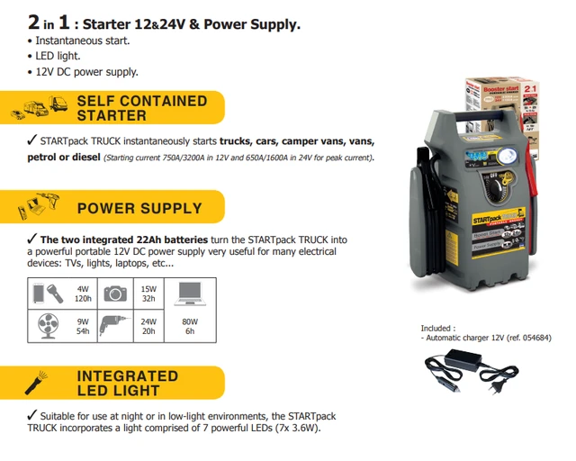 GYS-025448-TRUK Two in one Starter 12V and 24V and Power Supply