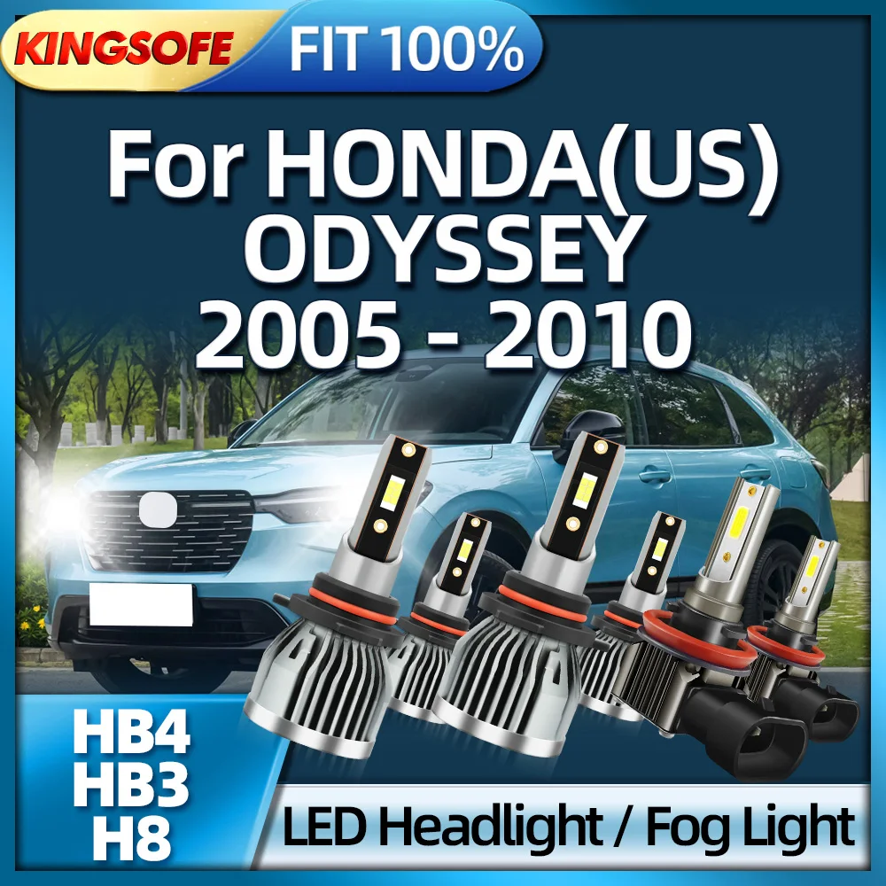 

KINGSOFE фары HB4 HB3 высококачественные светодиодные H8 противотуманные фары автомобильные фонари 2005 лм для HONDA (США) ODYSSEY 2006 2007 2008 2009 2010
