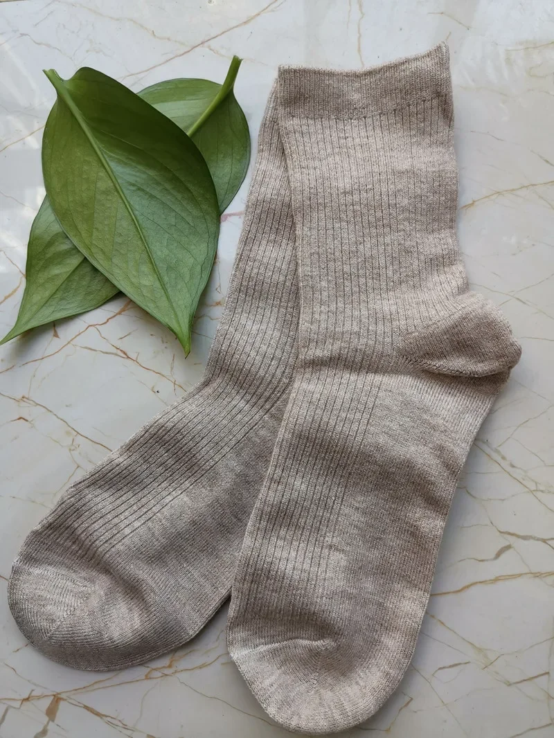 Socks For Women 2024 Autumn Winter Solid Color Warm Breathable Women's Socks Long Fashion Casual stockings women - 3