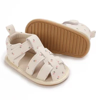 Infant Baby Shoes Girl Shoes New Summer Girl Sandals PU Leather Floral Rubber Sole Anti-Slip Newborn First Walker Crib Shoes 3