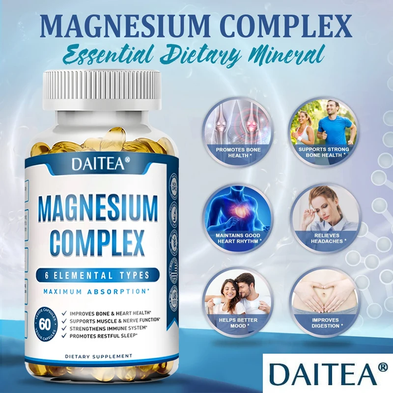 

Daitea Premium Magnesium Complex - Magnesium Citrate, Malic Acid, Muscle Relaxation, Premium Health Supplement