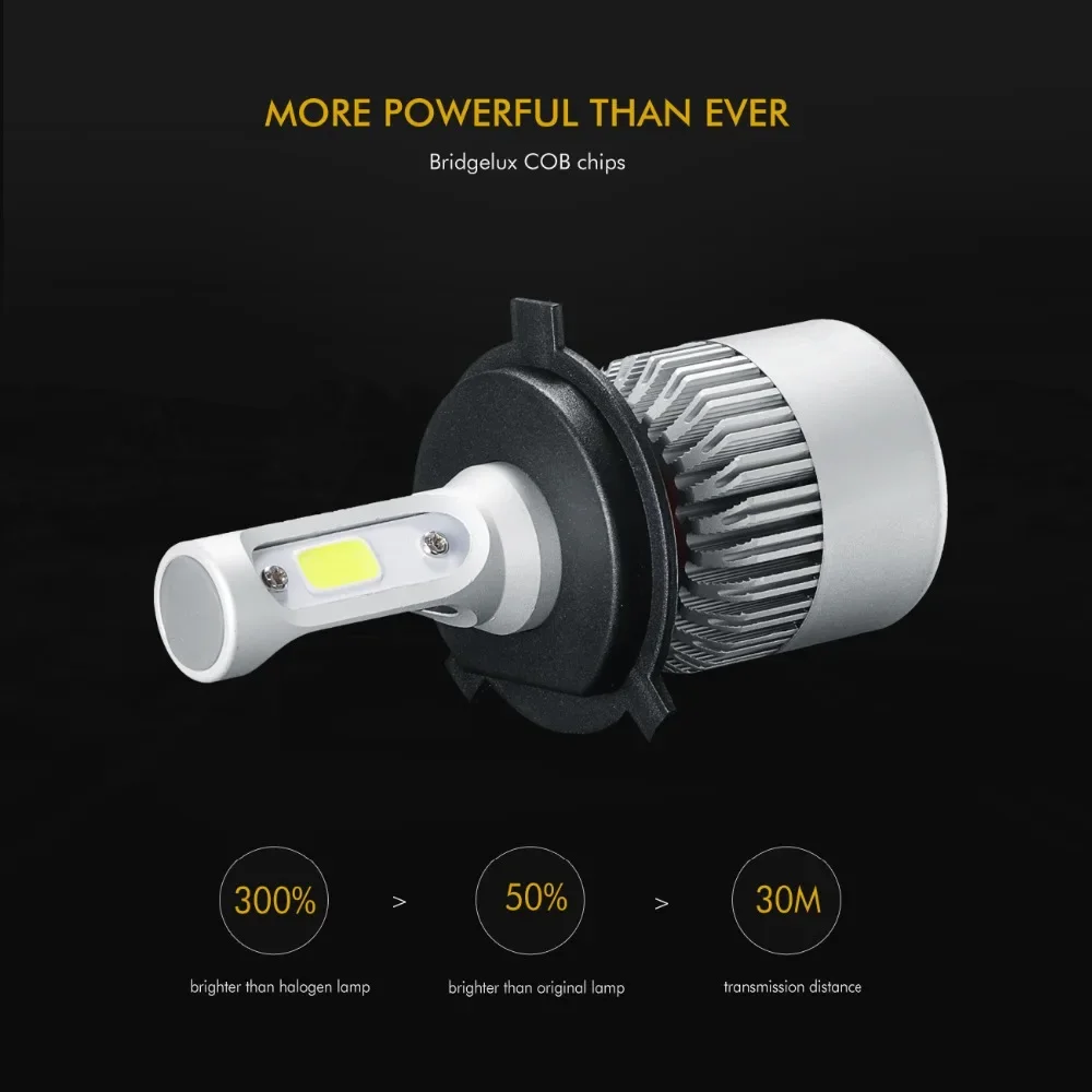 H4 H7 H11 9005 9006 H1 COB Car LED Headlight Bulbs Hi-Lo Beam 72W 8000LM 6500K Auto Led Headlamp Car Light 12v 24v led car lights led lights led bulbs led headlights led car headlights car headlamps hid headlight bulbs
