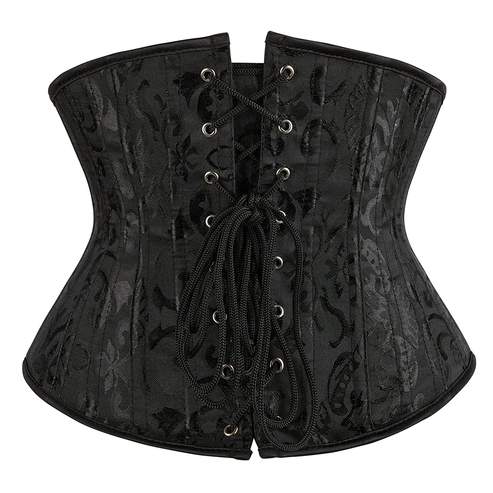 Corset Bustier Top Body Shaper Waist Trainer Waist Corset Lace Lingerie Lace Corset Lace Lingerie Set Short Torso Underbust Corset 24 Steel Bones Jacquard Waist Cupless Corselet Shaper