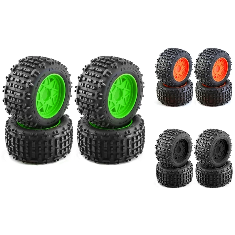 

4Pcs 152Mm 1/8 1/10 Monster Truck Tire With 12/14/17Mm Wheel Hex For TRAXXAS Sledge E-Revo ARRMA KRATON Outcast