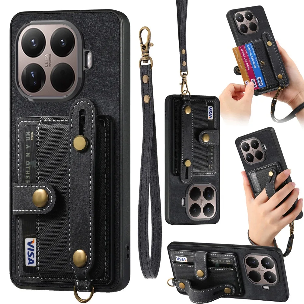 Leather Wallet Wristband Case with Card Holder