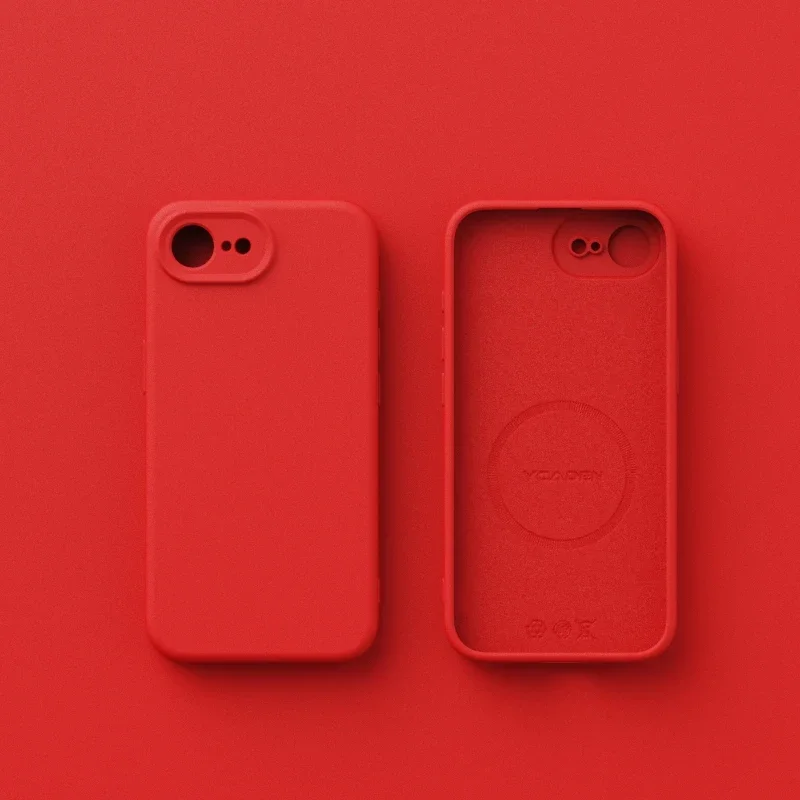 Luxury Magnetic Soft Liquid Silicone Phone Case with Matte Skin Feel Back Cover