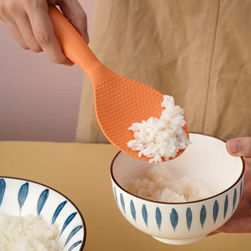 Non-Stick Standing Plastic Rice Shovel Long Handle Spoon Multifunctional Rice Scoop Cooker Spatula Tableware Kitchen Accessories plastic rice spoon cooking scoop
