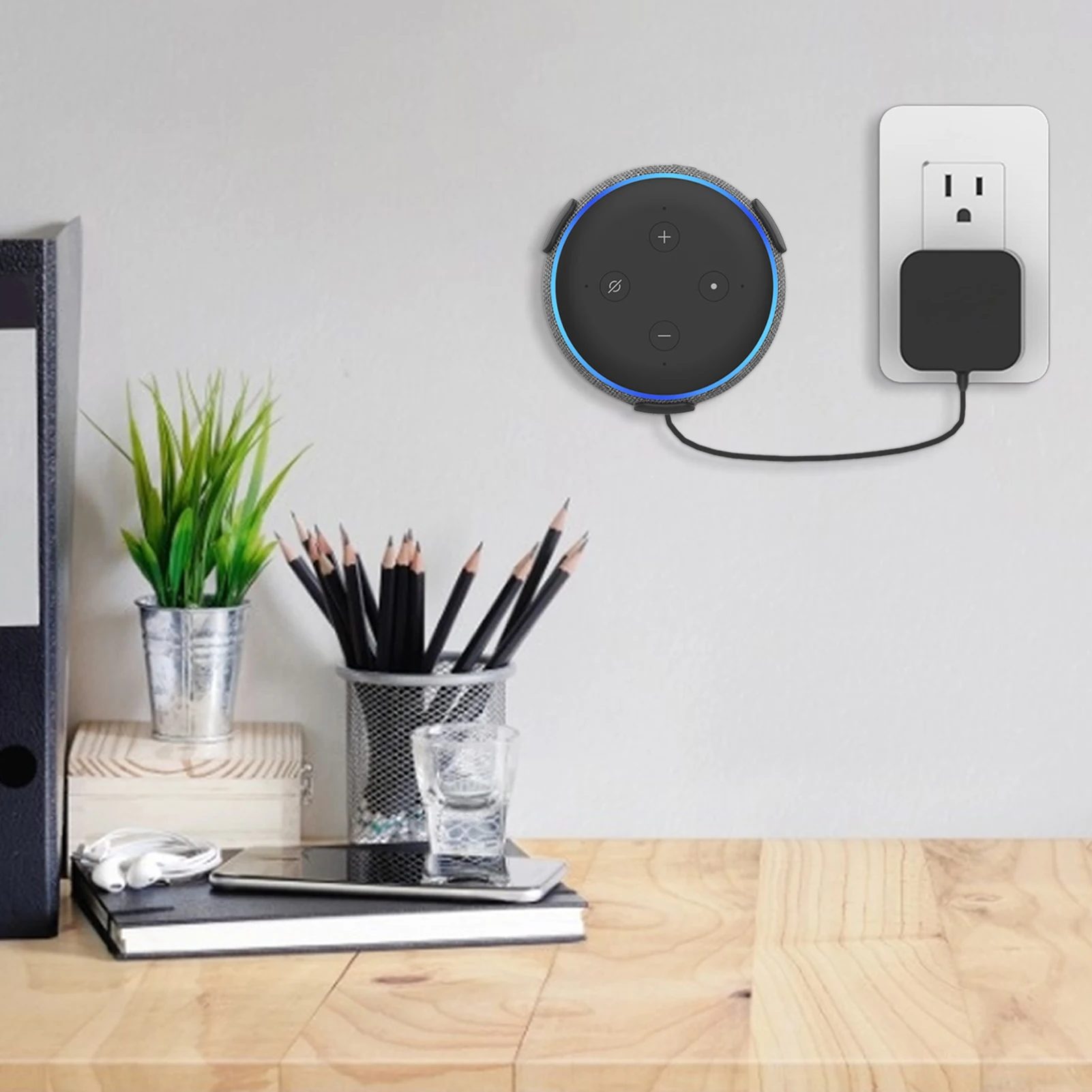 Supporto Per Montaggio A Parete Per Altoparlanti Per Altoparlanti Smart Home Echo Dot Di Terza Generazione Con Organizer Per Cavi Incorporato Per Staf
