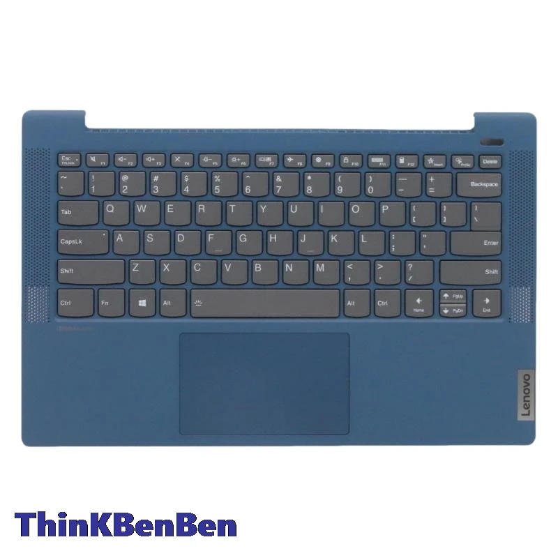 

US English Blue Keyboard Upper Case Palmrest Shell Cover For Lenovo Ideapad 5 14 14IIL05 14ARE05 14ALC05 14ITL05 5CB1A13658