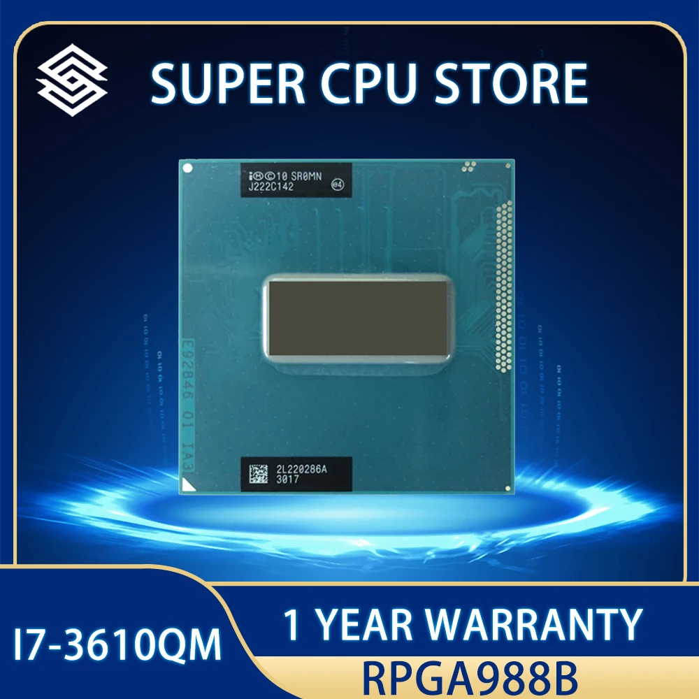 Intel Core i7 3610QM i7 3610QM SR0MN CPU Processor 6M 45W Socket G2 2.3 ...
