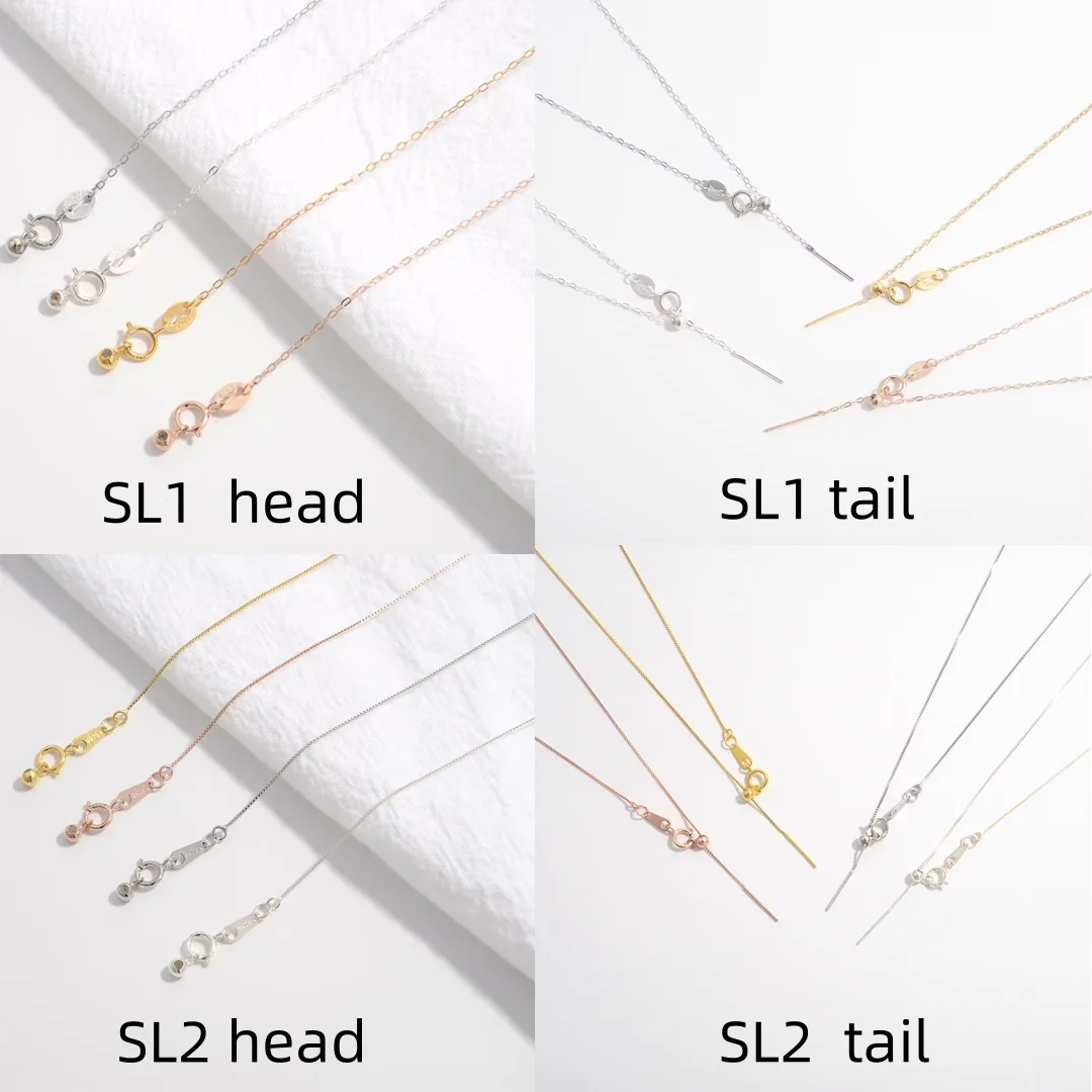 Zhukou, echte reine s925 Sterling silber einfache o Form Schlüsselbein Halskette für DIY Anhänger verstellbare Länge Damen Halskette sl1 – Detail 1