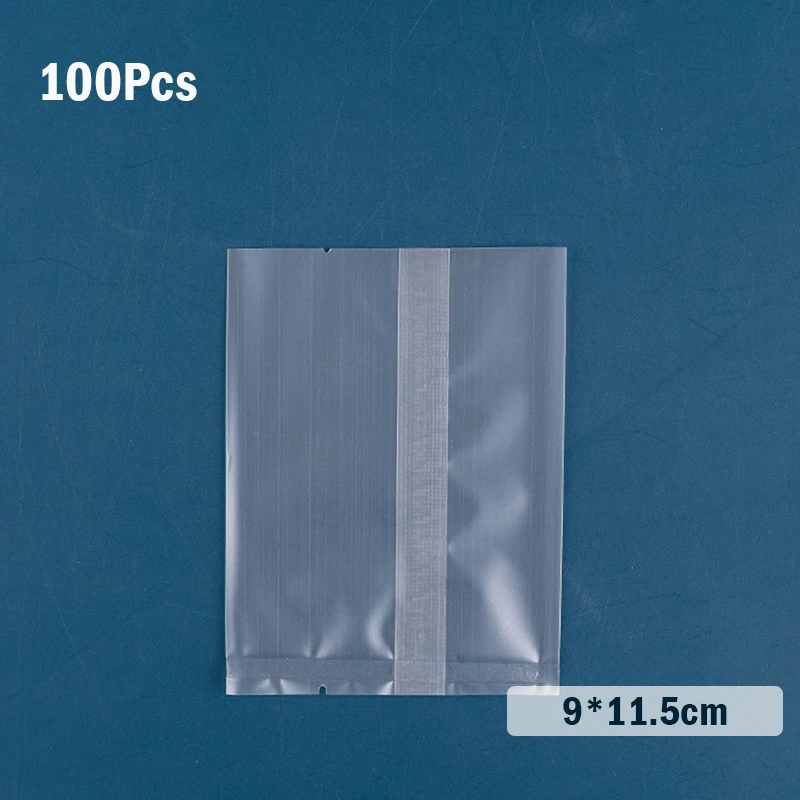100Pcs Thicker Machine Seal Bags Clear Frosted Food Biscuit DIY Baking Cake Bag Decoration Gift Cookie Packing Flat Plastic Bag