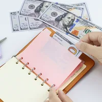 A7 5Pcs Binder Pockets Binder Zipper Folders for 6 Ring Notebook Divider Page Waterproof PVC Leaf Document Filing Bag 2