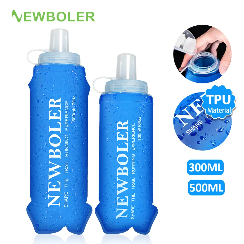 NEWBOLER 접이식 부드러운 물 플라스크 TPU 대형 구경 부드러운 물병..