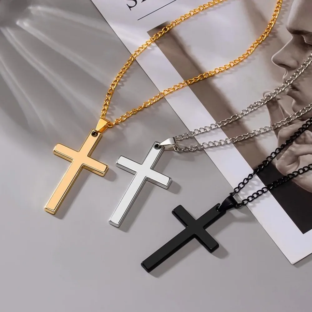 Timeless Faith Cross Necklace - Elegant 24-Inch Gold/Silver Chain