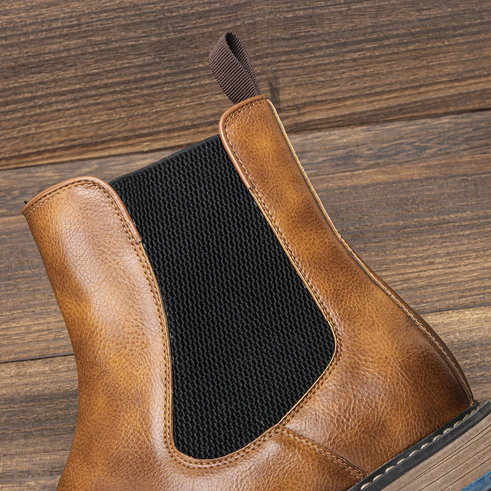 Chelsea Boots Men Brand Fashion Retro High Quality Comfortable Leather Ankle Boots #AL664