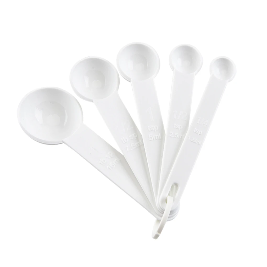 1/2/3/5 Pack of 5 Measuring Spoons Plastic Tablespoon Home Kitchen Salt Flour Milk Scoops Baking