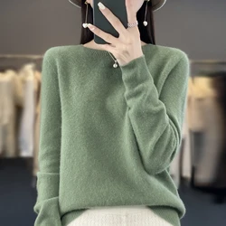 Luxurious Women's 100% Merino Wool Cashmere Sweater - Cozy Autumn & Winter Fashion O-Neck Pullover - S (Turquoise)
