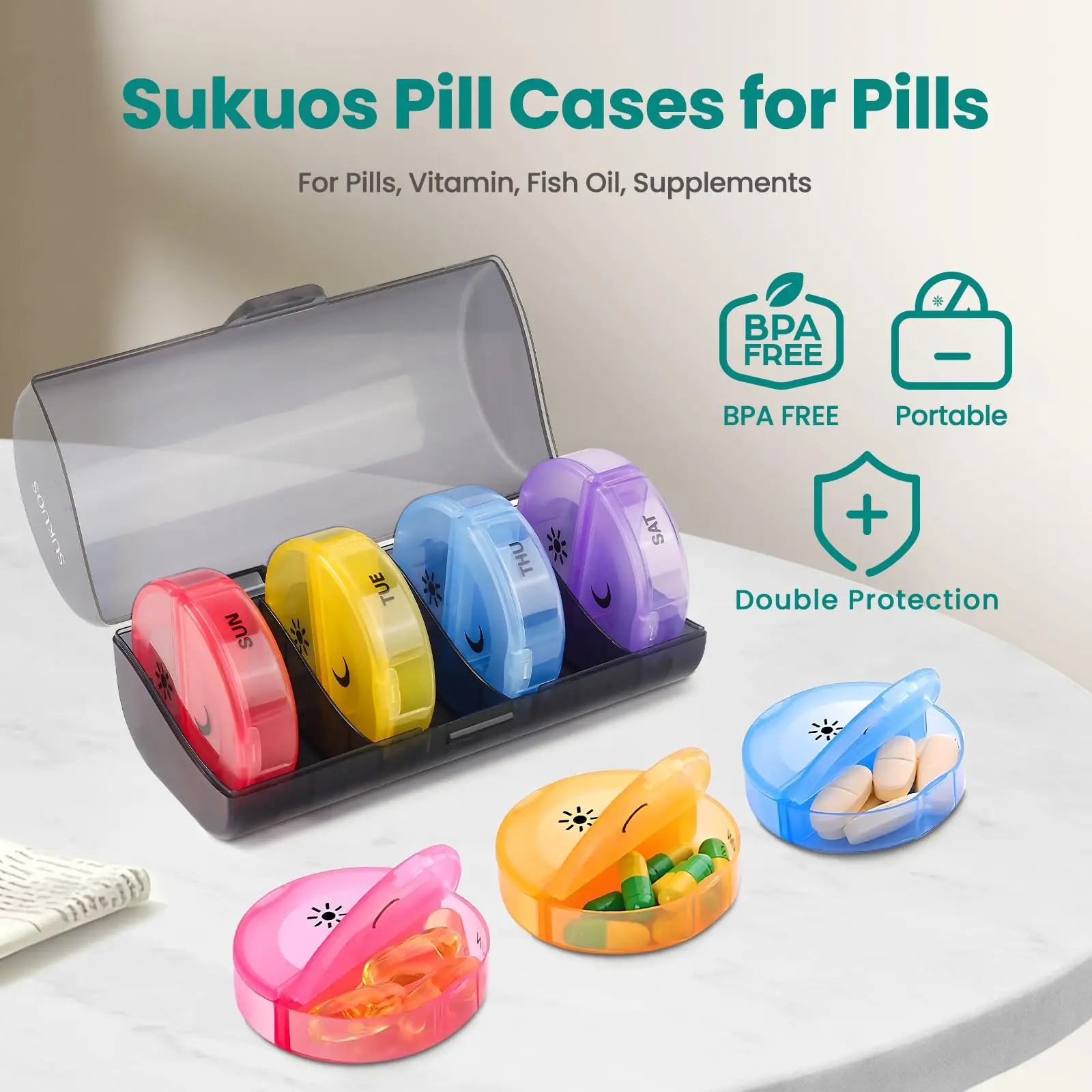 Weekly Medicine Storage Organizer Pill Box Holder Container Pill Case Medicine Tablet Portable Dispenser Organizer