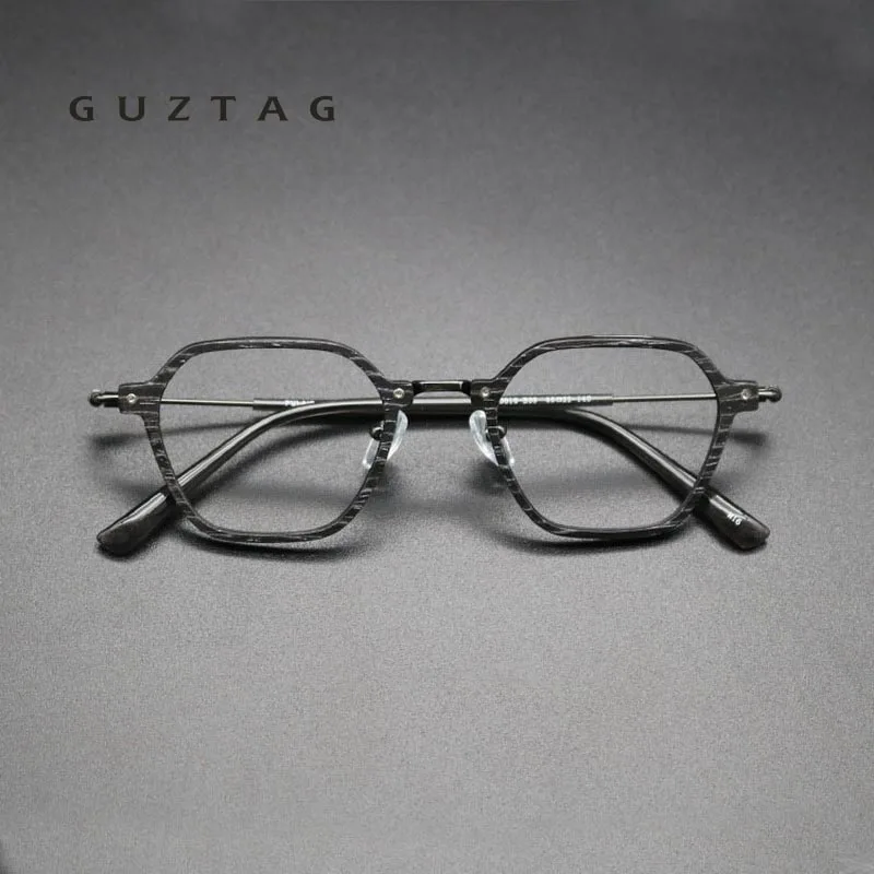 

GUZTAG Unisex Glasses Handmade Polygon Fashion Pure Titanium Myopia Optical Frame Lightweight Luxury Eyewear for Men Women 0336