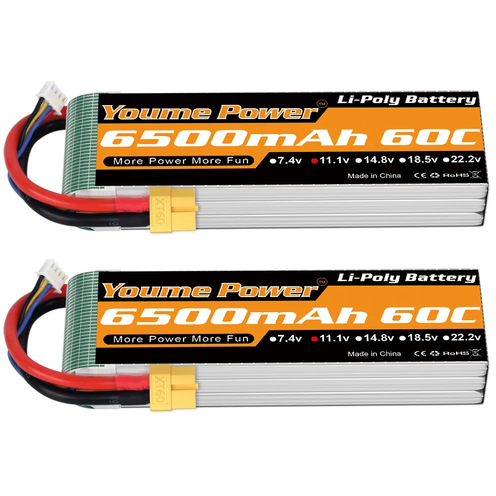 Youme 3S 6500mah Lipo Batterie 11,1V T XT60 60C Für RC FPV Flugzeuge Drone Racing Boot auto Teile