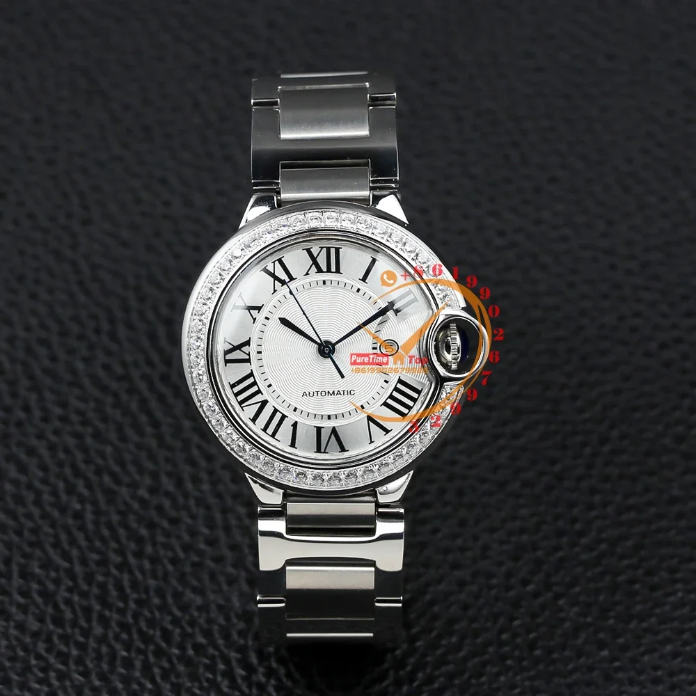 

WE9009Z3 Automatic Mens Watch Diamonds Bezel Silver Roman Dial Stainless Steel Bracelet Pureitme Clone 2023 Luxury Top Brand New