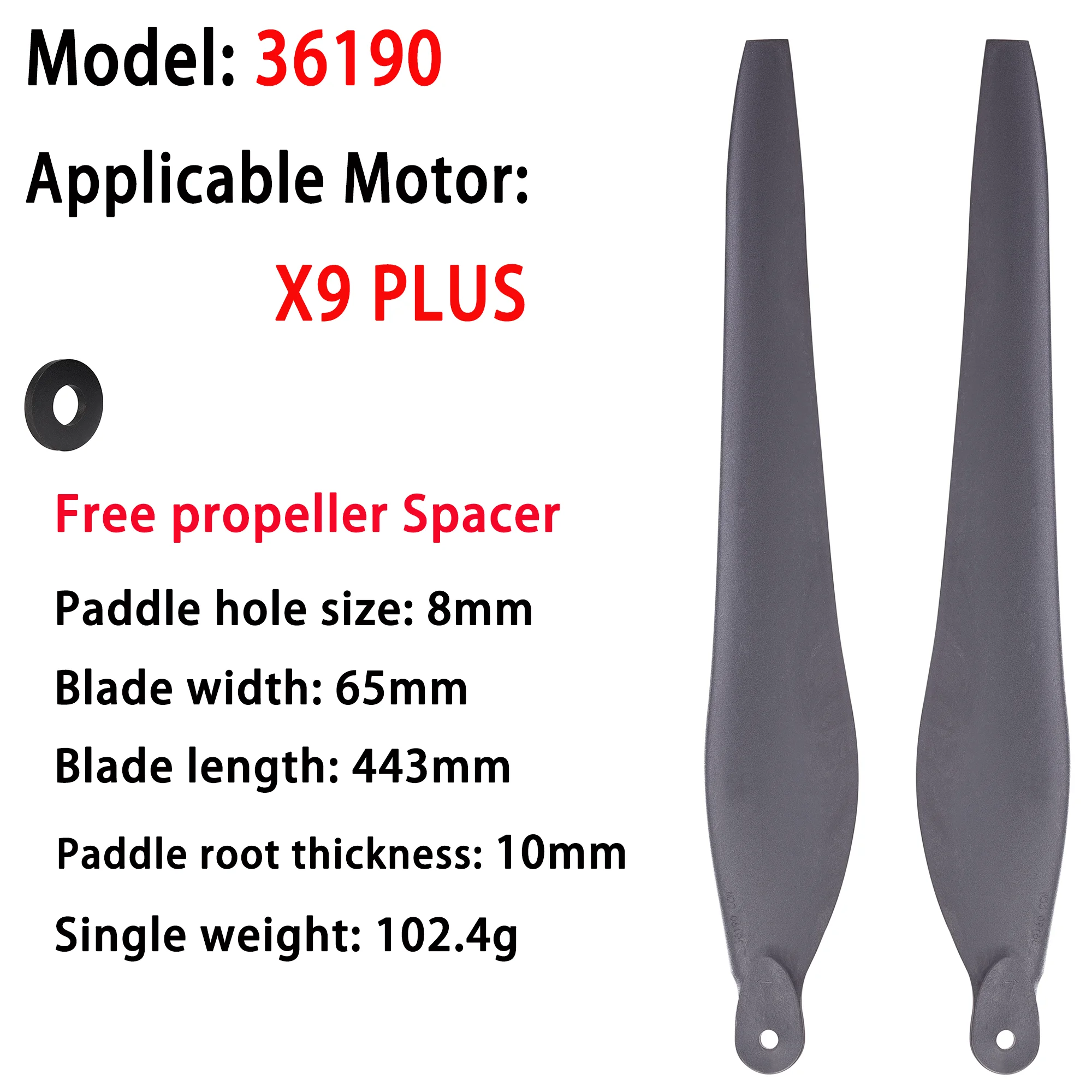 36190 Carbon Nylon Propeller 36 Inch CW CCW Props For Hobbywing X9/X9 ...