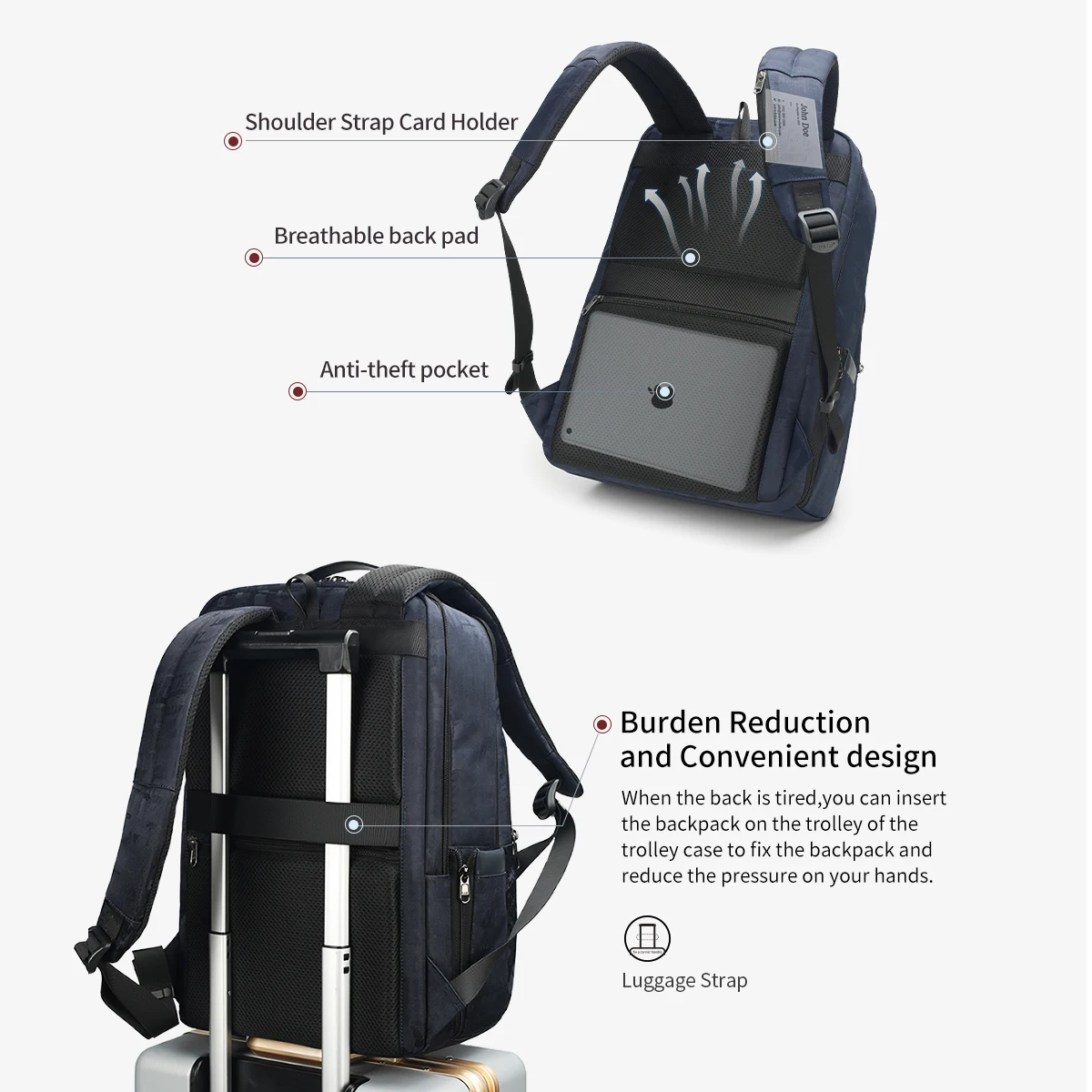 Laptop Backpack for Men, Anti-Theft Travel Backpack, Water Resistant, 23L Black Small & Slim Expandable Laptop Backpack for Men | Travelpro  main image 2