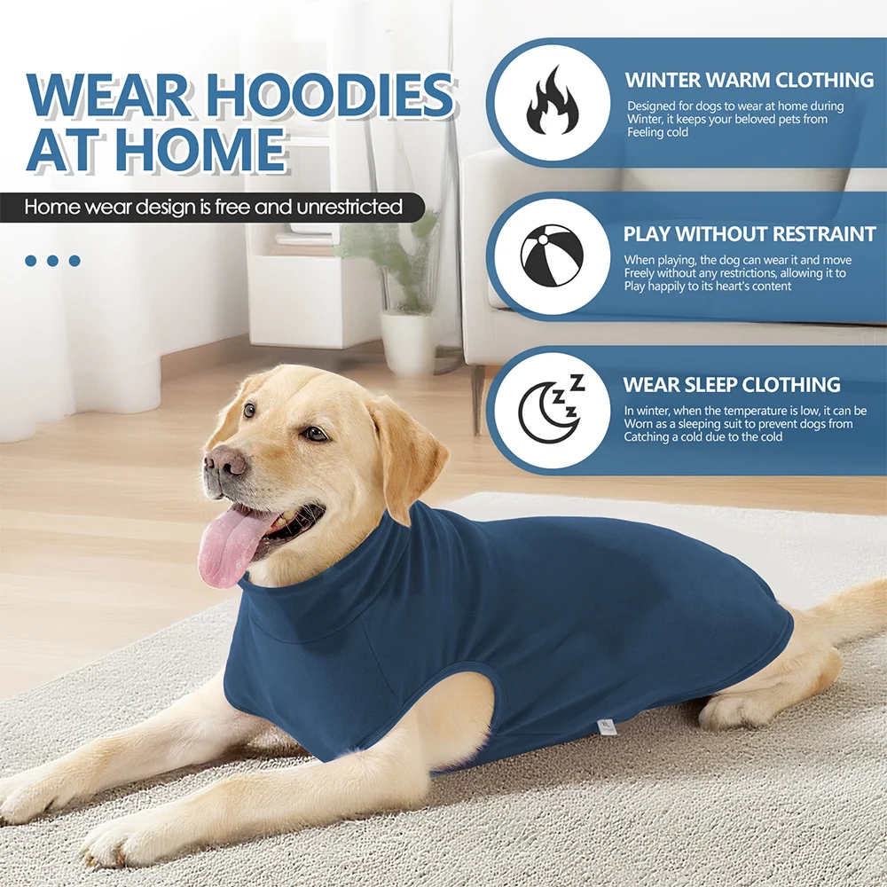 Warm Fleece Dog Clothes – Soft Winter Sweater Pajamas for Medium Large Dogs
