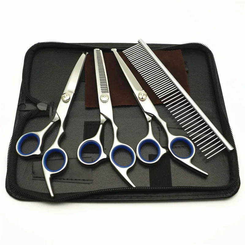 Pet Grooming Scissors Set Safety Round Tip Cat Dog Hair Cutting Tool Kit Cat Hair Care dog grooming scissors dog grooming scissors kit