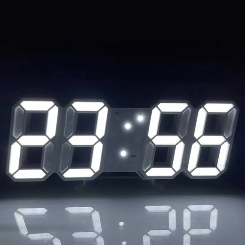 Simple Fashion Electronic 3D Luminous Digital Clock Voice-activated Silent Alarm Creative Desktop digital clock