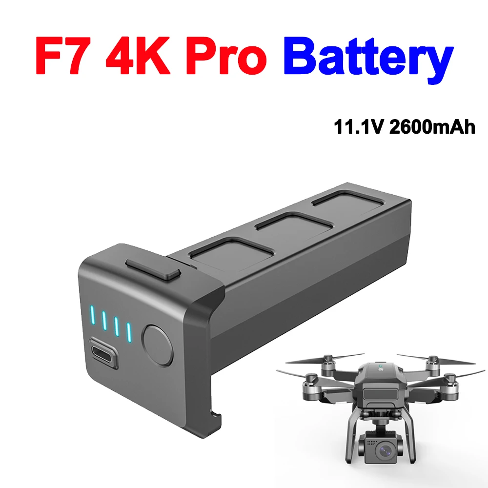 

Оригинальный аккумулятор для дрона SJRC F7, 11,1 В, 2600 мАч, аккумулятор для F7 4K Pro, бесщеточный, Φ, Wi-Fi, PFV, аксессуары для дрона, запчасти