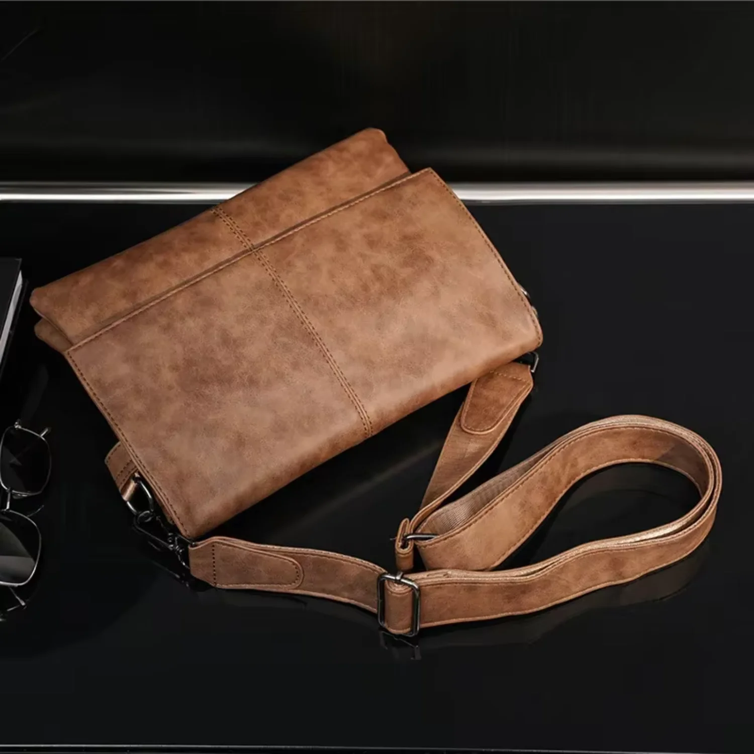 Men's PU Leather Casual Messenger Shoulder Bag