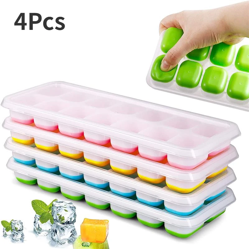 14 Grids Ice Cube Trays Reusable Silicone Ice cube Mold Fruit Ice Maker
