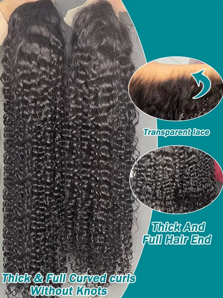 30 40 42 Inch Deep Wave 13x6 HD Lace Front human hair Wig For Women 180 Density Brazilian Water Curly 13x4 Lace Frontal Wigs