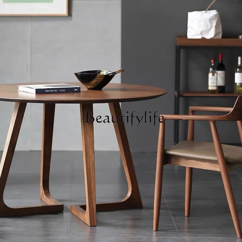 

Nordic Design All Solid Wood round Dining Table Coffee Table
