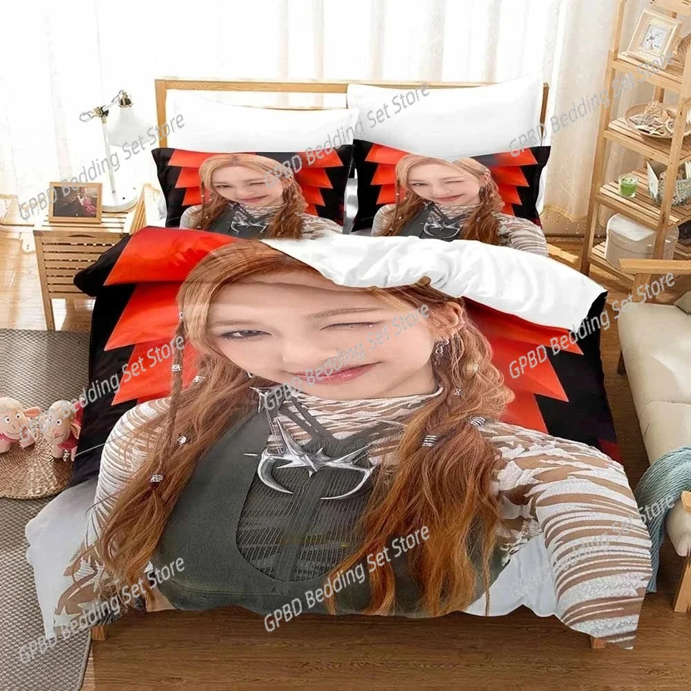 Kpop BABYMONSTER Bedding Set Duvet Cover Bed Set Quilt Cover Pillowcase Comforter king Queen Size Boys Adult Bedding Set 3