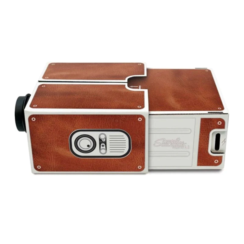 DIY 3D Cardboard Mini Smartphone Projector Novelty Adjustable Mobile Cell Phone Projector Card Board Portable Cinema In A Box