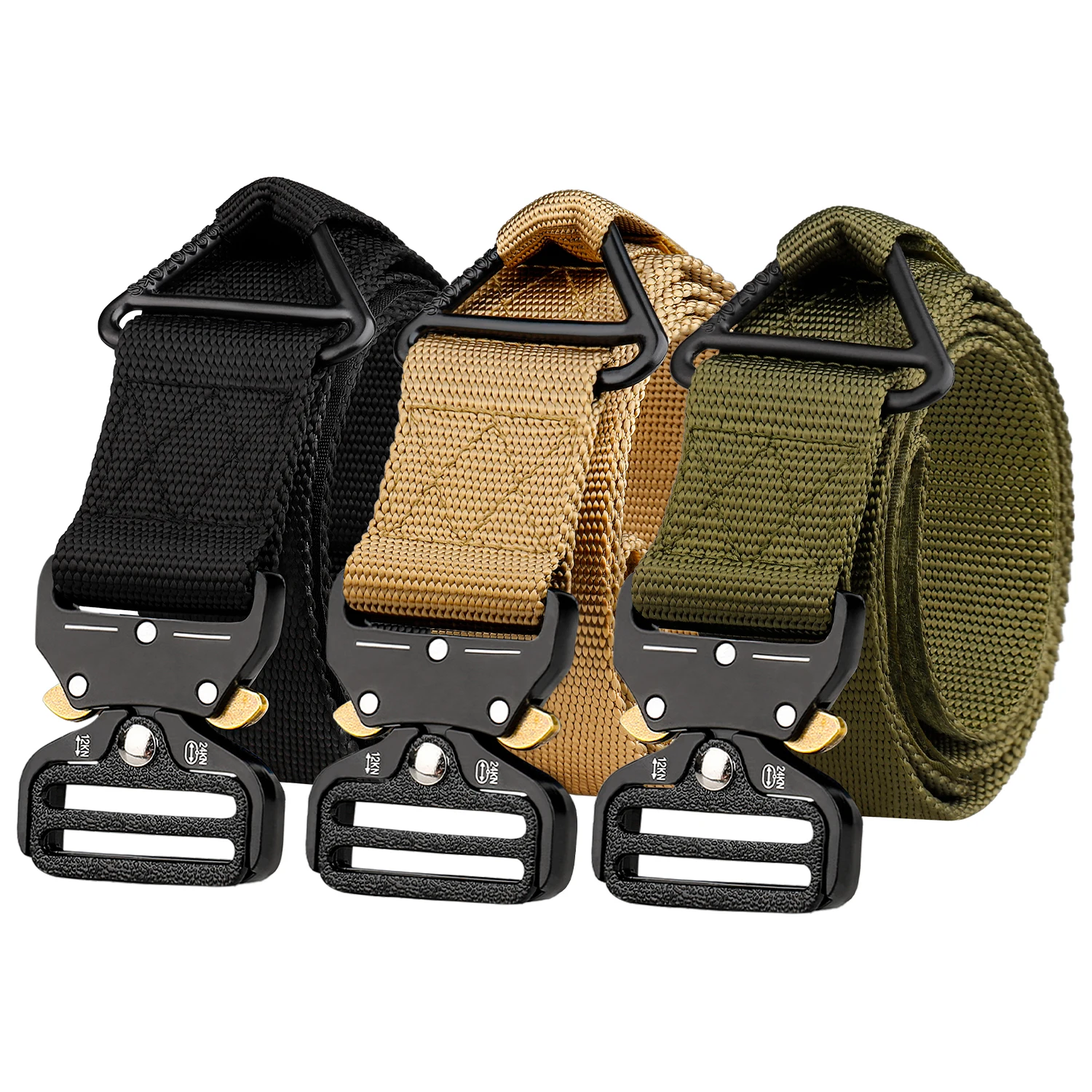 YUEYE-cinturón táctico de nailon ajustable para hombre, cinturón táctico militar de alta resistencia con hebilla de Metal para accesorios de caza
