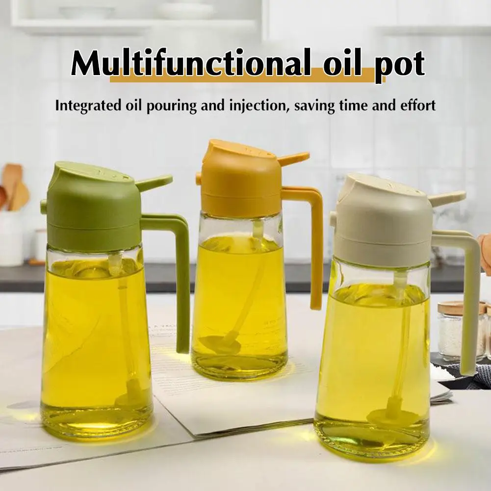 

New Dual-purpose Oil Spray Kettle Household Kitchen Supplies Spray And Pour Dual Purpose Camping Barbecue Baking Oil Bottle T7I3