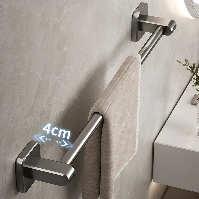 Towel Rack Bathroom Perforated Suction Cup Wall Mounted Storage Rack Toilet Storage Bathroom Towel Rod 1PC