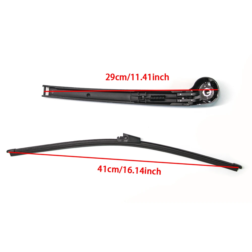 Balai Et Bras D'essuie-glace Arrière Pour VW Touran (2003-2010) - Taille 16 Pouces, Remplace La Référence OEM 1T0955707A - 3