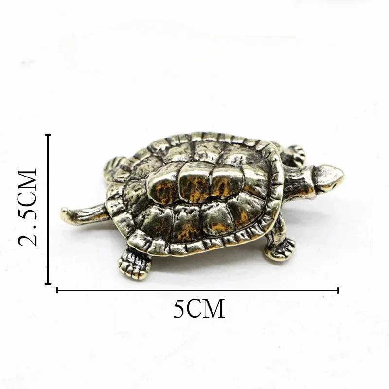 1 Pcs Retro Brass Tortoise Ornament Statue Metal Animal Sculpture Home Office Decoration Ornament Tea Pet Crafts