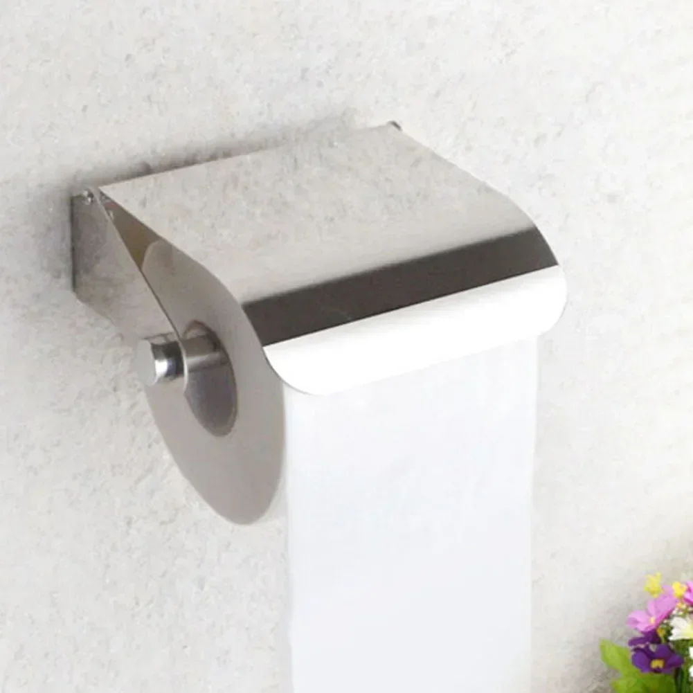 Stainless Steel Chrome Finish Toilet Tissue Roll Wall Mounted Holder Paper Stand Dispenser 13x14x4.5cm 1pc toilet paper holder,toilet paper rack,toilet roll holder,tissue holder