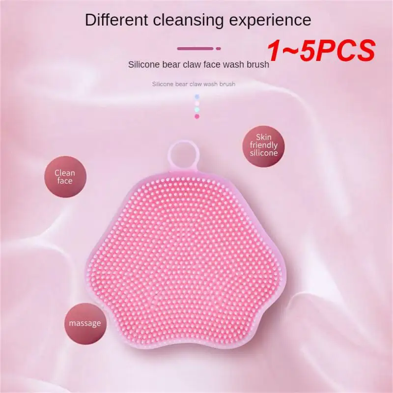 

1~5PCS Cleansing Brush Suction Cup Flower Shaped Bear Paw Skin Friendly Silicone Face Brush Manual Makeup Removal Brush
