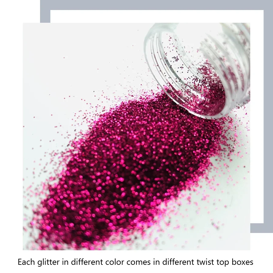 40 Colors Nail Glitter Set, Fine Nail Art Glitter Powder for Body Art, Crafts, Tips Decoration, Festival Makeup - 6