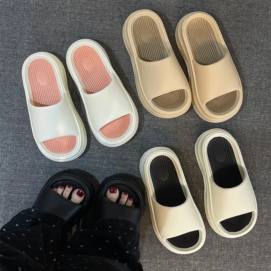 Women's Thick Platform Slippers EVA Soft Sole Summer Beach sliipers Outdoor Indoor Non Slip Korean style Advanced sense slippers 6