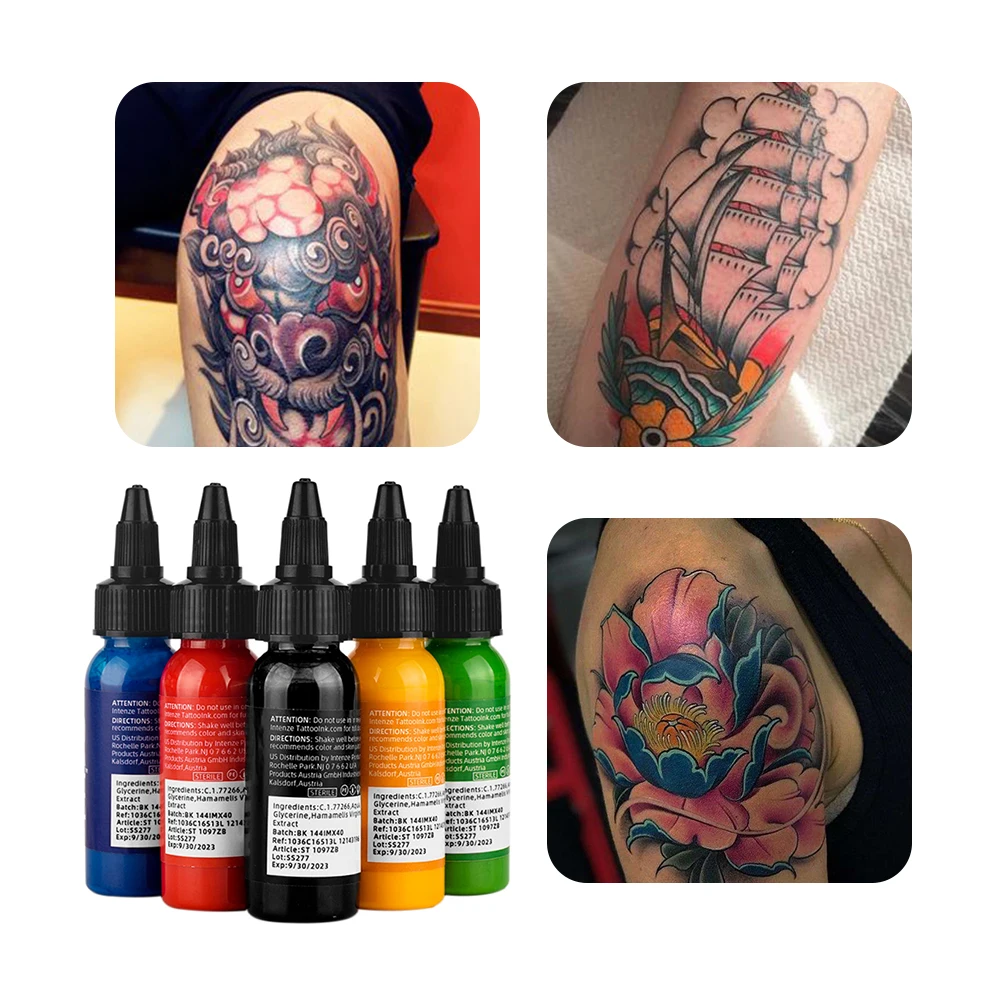 30ML Tattoo Inks Semi Permanent Natural Plant Tattoo Pigment Permanent Makeup Supplies Tools For Body Art Paint Tattoos Color thickening imitation ceramic watercolor pigment plum type palette palette chinese painting gouache palette box painting tools