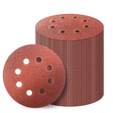 

100Pcs 8 Holes 5 Inch Sanding Discs Hook And Loop 60/80/100/120/240 Grit Sandpaper Assortment For Random Orbital Sander