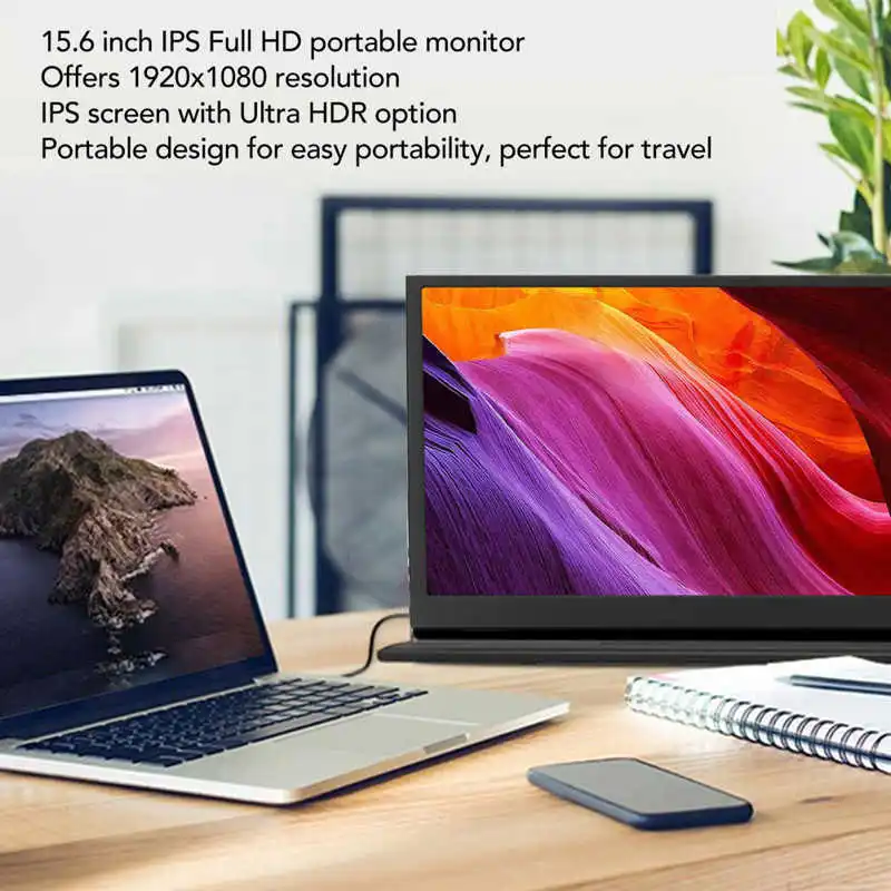ƮϿ ޴ , ũ USB C ̴ HD Ƽ̵ ̽, IPS ̹ , 15.6 ġ, 1080P 